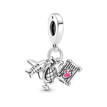 Load image into Gallery viewer, Airplane, Globe & Suitcase Dangle Charm
