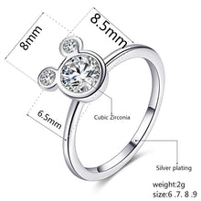 Load image into Gallery viewer, Silver Mickey Mouse Ring
